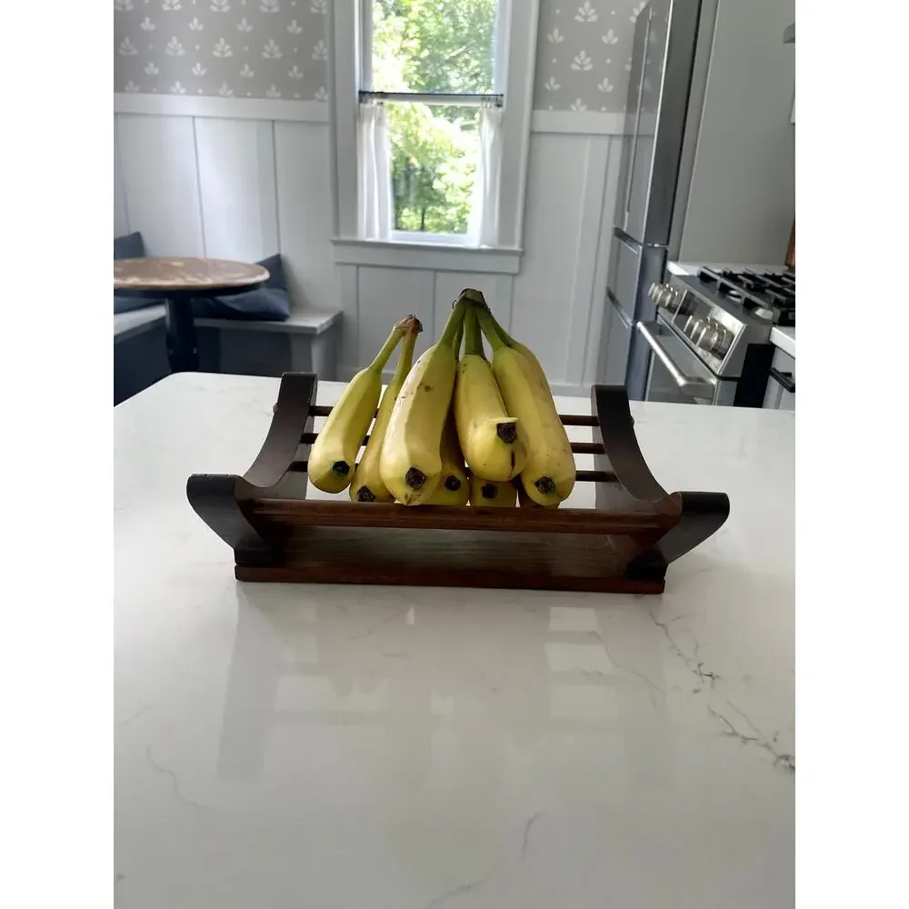 Walnut Vintage Wood Multipurpose Basket #0300